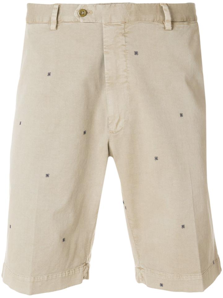 Biagio Santaniello Floral Embroidered Bermuda Shorts - Nude & Neutrals