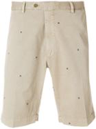 Biagio Santaniello Floral Embroidered Bermuda Shorts - Nude & Neutrals