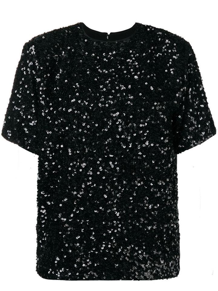 Victoria Victoria Beckham Sequin T-shirt - Black