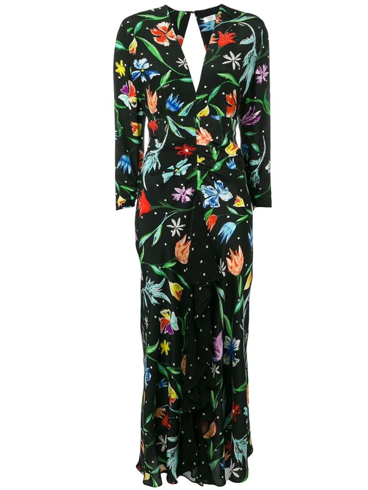 Rixo London Floral Maxi Dress - Black