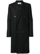 Saint Laurent Belted Double Breasted Coat - Black