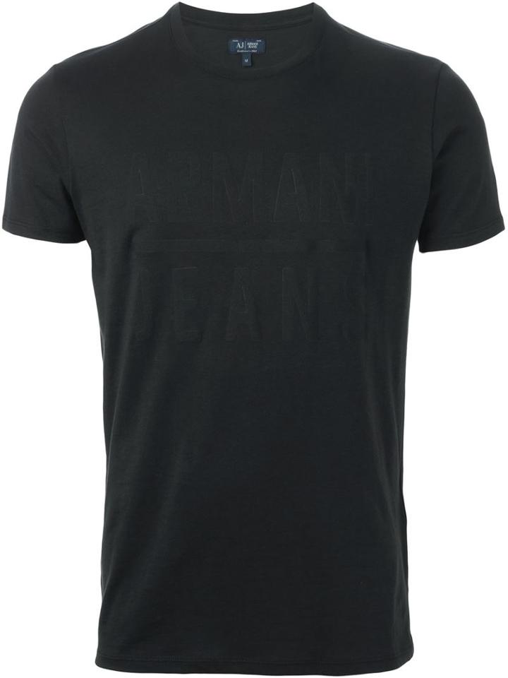 Armani Jeans Logo Print T-shirt, Men's, Size: M, Black, Cotton