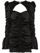 De La Vali Al Capone Silk Mini Dress - Black