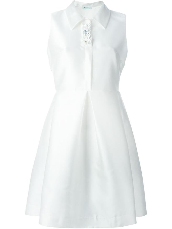 P.a.r.o.s.h. 'pulp' Collared Dress, Women's, Size: Xs, White, Polyester/silk/acetate/viscose