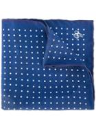 Canali Dots Pattern Pocket Square, Blue, Silk