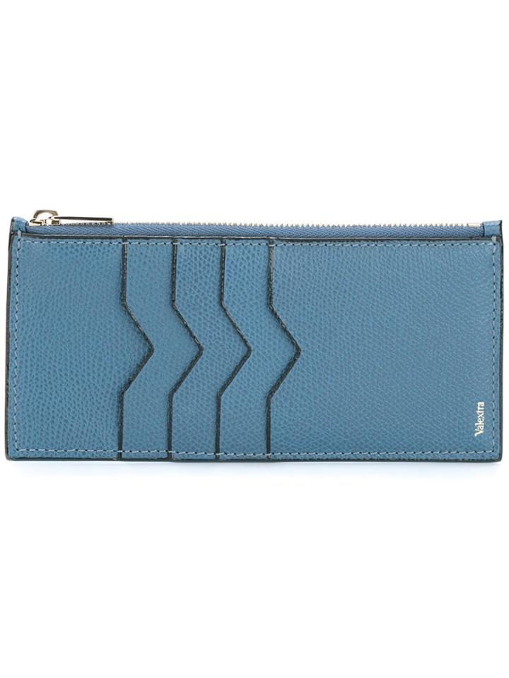 Valextra Zipped Wallet - Blue