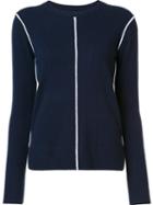 Derek Lam 10 Crosby Crew Neck Jumper, Women's, Size: Xs, Blue, Cashmere