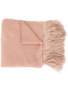 Valentino Ostrich Feather Finished Scarf - Neutrals
