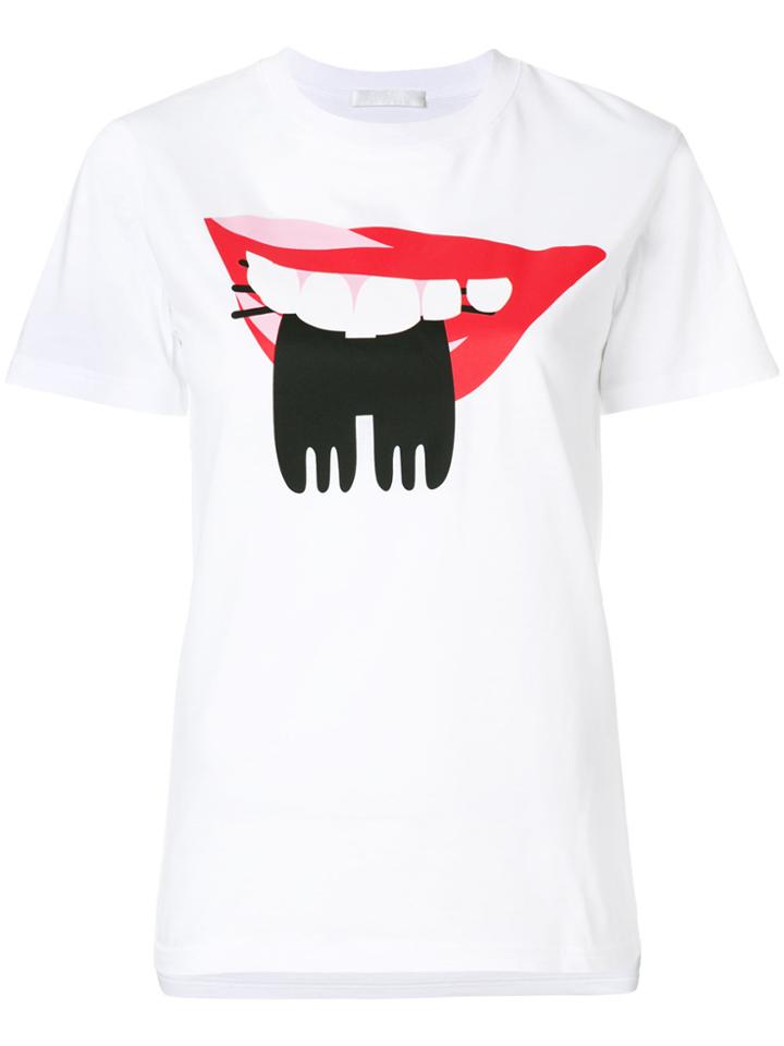 Peter Jensen Lips Print T-shirt - White