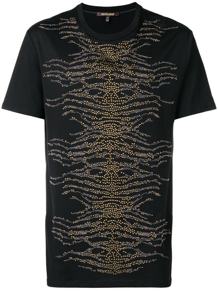 Roberto Cavalli Embellished Front T-shirt - Black