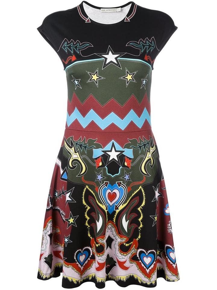Mary Katrantzou 'pinto' Graphic Cowboy Print Dress