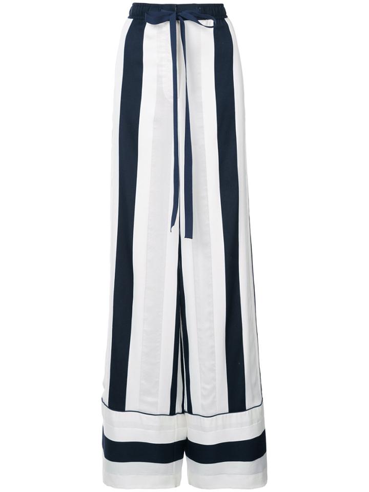 Adam Lippes Striped Palazzo Pants - Black
