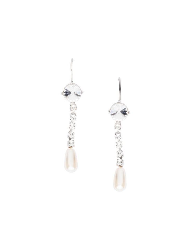 Miu Miu Crystal Drop Hook Earrings - Neutrals