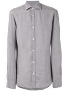 Danolis - Plain Shirt - Men - Linen/flax - 43, Grey, Linen/flax
