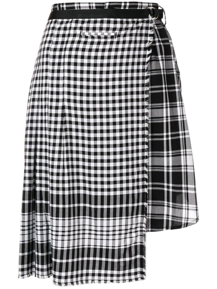 Diesel Asymmetric Checked Skirt - Black