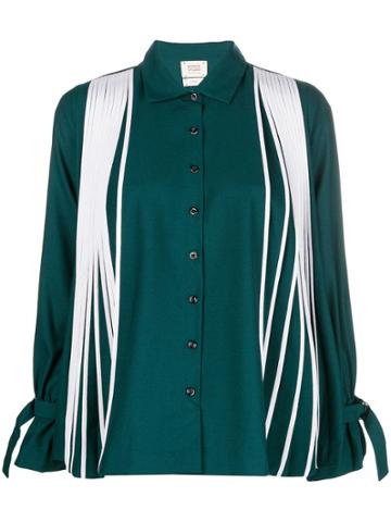 Bodice Farfetch Exclusive Flared-pleated Shirt - Green