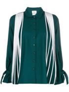 Bodice Farfetch Exclusive Flared-pleated Shirt - Green