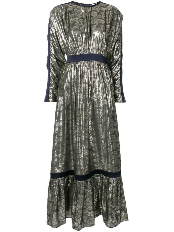 Layeur Amos Round Neck Gathered Dress - Green