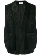 Saint Laurent Embroidered Vest - Black