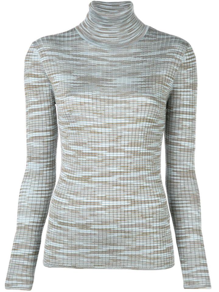 M Missoni Ribbed Turtleneck Jumper - Blue