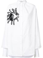 Tome Oversized Gathered Embroidered Shirt