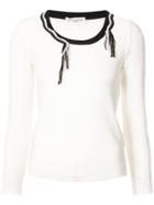 Sonia Rykiel Frayed Detail Sweater - White