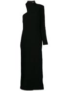 Tom Ford Asymmetric Turtleneck Gown - Black