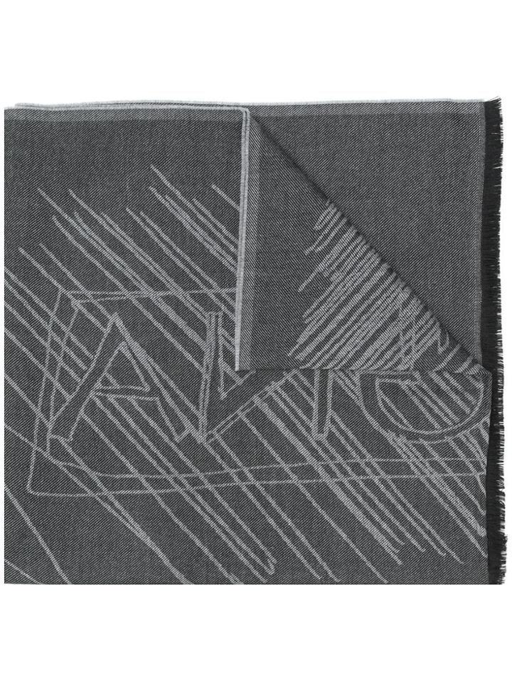 Z Zegna Contrast Knit Scarf - Black