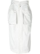 Maison Margiela Long Cargo Skirt, Women's, Size: 42, White, Cotton/linen/flax/silk/polyester