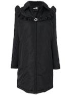 Love Moschino Frilled Shoulders Lightweight Coat - Black