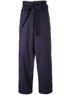 Cropped Trousers - Women - Cotton - L, Blue, Cotton, P.a.r.o.s.h.