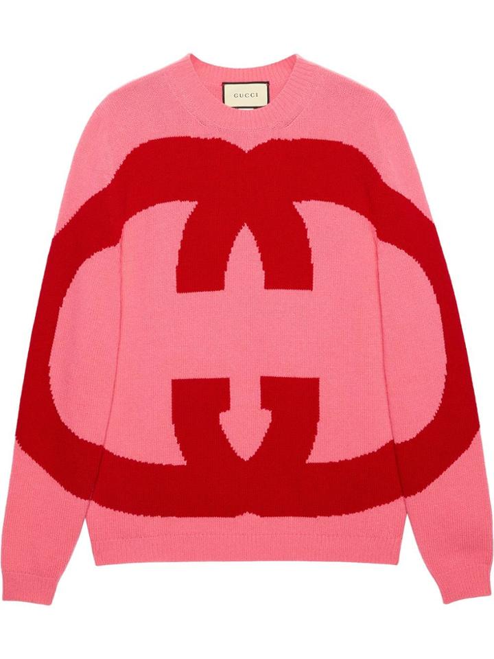 Gucci Wool Sweater With Interlocking G - Pink