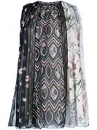 Giambattista Valli Multi Floral Print Pleated Shell Top - Black