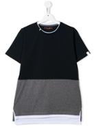 Paolo Pecora Kids Teen Colour Blocked T-shirt - Blue