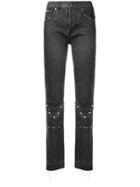 Almaz Stud Detailed Trousers - Black