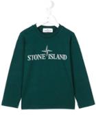 Stone Island Kids Logo Print T-shirt, Boy's, Size: 8 Yrs, Green