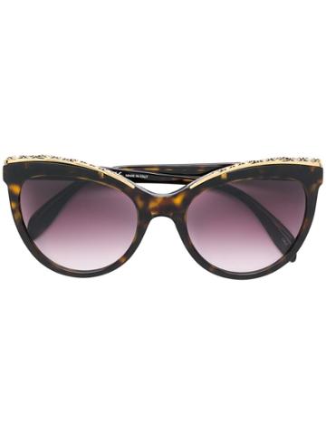 Alexander Mcqueen Eyewea Cat Eye Sunglasses - Brown