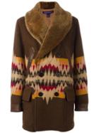 Ralph Lauren Aztec Pattern Coat, Women's, Size: Small, Brown, Wool/cotton/lamb Fur/buffalo Leather