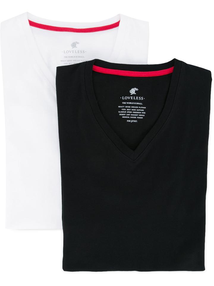 Loveless V-neck Fitted T-shirt - Black