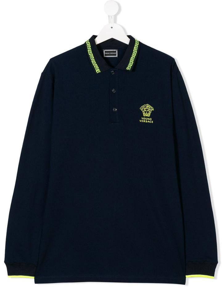 Young Versace Medusa Polo Shirt - Blue