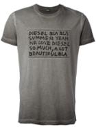 Diesel - Text Detail T-shirt - Men - Cotton - M, Grey, Cotton