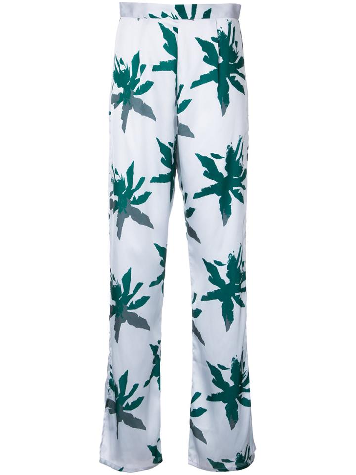 Sapia Simone Palm Print Trousers - Blue