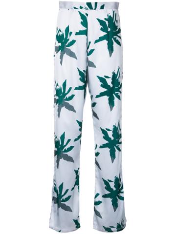 Sapia Simone Palm Print Trousers - Blue