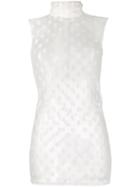 Styland Sheer Dotted Tank Top - White