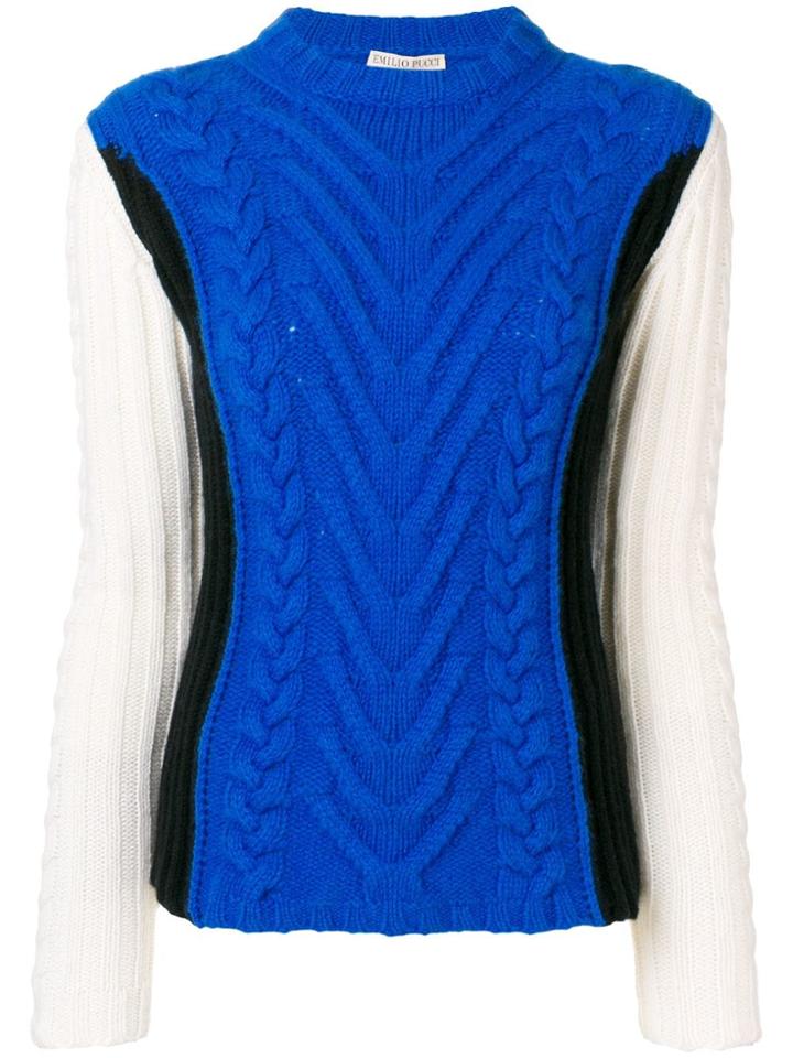 Emilio Pucci Colour Block Jumper - Blue