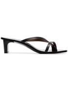 Atp Atelier Black Toma 45 Leather Strappy Mules