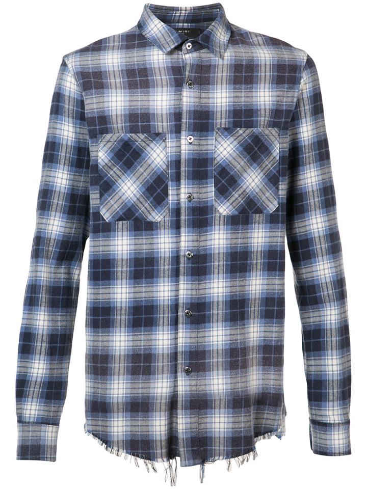 Amiri Plaid Shirt, Men's, Size: Small, Blue, Cotton