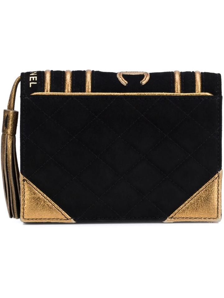 Chanel Vintage Book Clutch, Women's, Black