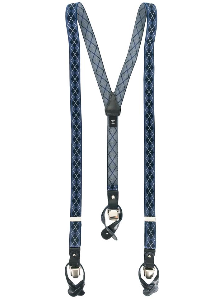 Tagliatore Diamond Print Braces - Blue