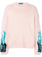 Paura Flame-intarsia Oversized Jumper - Pink & Purple